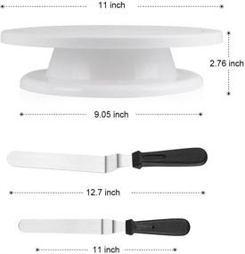 img 2 attached to 🎂 Kootek 11 Inch Rotating Cake Turntable: Enhance your Baking Experience with Spatulas, Smoothers, and Cake Decorating Supplies