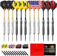 🎯 rose kuli steel tip darts set - 12 professional metal tipped darts with aluminum shafts and brass barrels, extra flights, and darts case logo