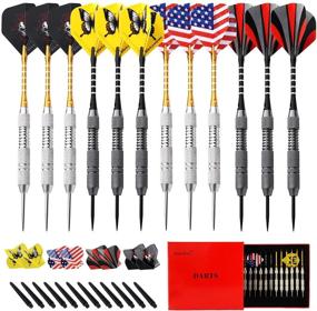 img 4 attached to 🎯 Rose Kuli Steel Tip Darts Set - 12 Professional Metal Tipped Darts with Aluminum Shafts and Brass Barrels, Extra Flights, and Darts Case