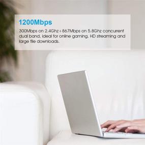 img 1 attached to 🔥 Wiflyer AC1200Mbps Dual Band WiFi Router with High-Speed Performance for Home, Streaming, and Gaming, Gigabit Ethernet Ports, 4×5Dbi High Gain Antenna, USB2.0 Port, TF Card Slot