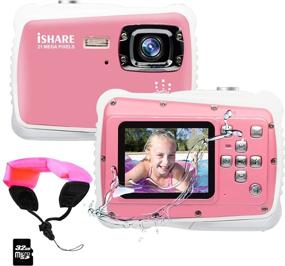 img 4 attached to 📸 Kids Camera, 3M Waterproof Camera with 2.0 Inch LCD Display, 21MP HD Digital Camera for Children - Includes 32GB Micro SD Card and Float Strap (Pink)
