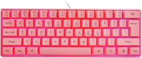 img 4 attached to Snipurdiri 60% Wired Gaming Keyboard - RGB Backlit Ultra-Compact Mini Keyboard - Waterproof Mini Compact 61 Keys Keyboard - PC/Mac Gamer, Typist, Travel - Easy to Carry on Business Trip (Pink)