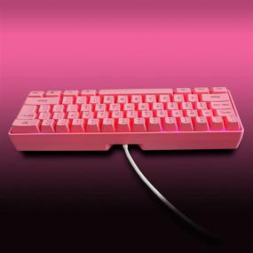 img 3 attached to Snipurdiri 60% Wired Gaming Keyboard - RGB Backlit Ultra-Compact Mini Keyboard - Waterproof Mini Compact 61 Keys Keyboard - PC/Mac Gamer, Typist, Travel - Easy to Carry on Business Trip (Pink)