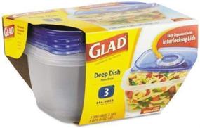 img 2 attached to 🍱 64 oz Deep Dish Food Storage Containers, Pack of 3 – High Capacity and Durable Solution