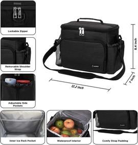 img 1 attached to 🥪 Inspirit Insulated Lunch Bag for Work - Stylish Lunch Box for Men, Women, and Boys - Ideal Lunch Cooler for Men at Work (Black)