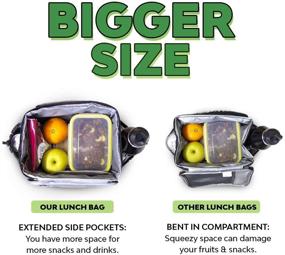 img 3 attached to 🥪 Inspirit Insulated Lunch Bag for Work - Stylish Lunch Box for Men, Women, and Boys - Ideal Lunch Cooler for Men at Work (Black)