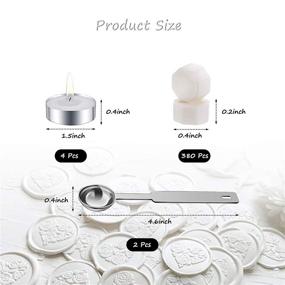 img 3 attached to 💌 Premium White Sealing Wax Beads Kit - 360pcs Octagon Wax Seal Beads with 4 Candles and 2 Melting Spoons for Elegant Wax Seal Stamp, Ideal for Beautifying Cards, Envelopes, Invitations, and Wine Packages