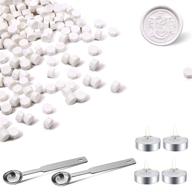 💌 premium white sealing wax beads kit - 360pcs octagon wax seal beads with 4 candles and 2 melting spoons for elegant wax seal stamp, ideal for beautifying cards, envelopes, invitations, and wine packages logo