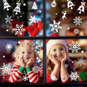 img 3 attached to EZIGO 279Pcs Christmas Window Clings: Festive Xmas Stickers for Winter Wonderland Decorations & Party Supplies