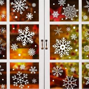 img 4 attached to EZIGO 279Pcs Christmas Window Clings: Festive Xmas Stickers for Winter Wonderland Decorations & Party Supplies