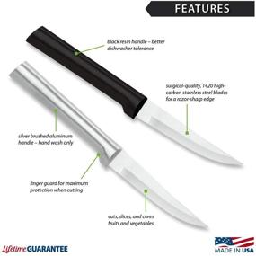 img 3 attached to 🔪 High-Quality Rada Cutlery Heavy Duty Paring Knife - Stainless Steel Blade, 7-1/8 Inches, with Black Resin Handle