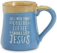 burton and burton 9735498 porcelain mug - a little coffee, a lot of jesus - 18 ounce logo