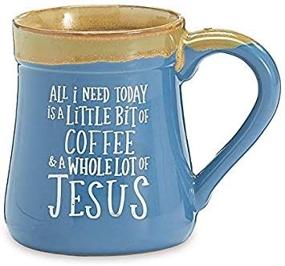 img 4 attached to Burton and Burton 9735498 Porcelain Mug - A Little Coffee, A Lot of Jesus - 18 Ounce