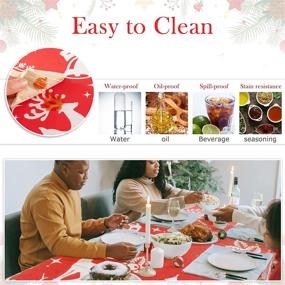 img 1 attached to 🎄 Ultimate Christmas Tablecloth: Waterproof, Oil-Proof, & Stain-Resistant