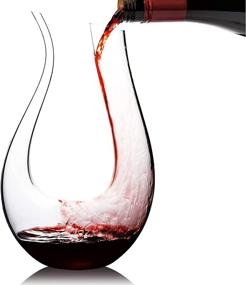 img 2 attached to 🍷 WBSEos Wine Decanter - Enhanced U-Shaped Design for Optimal Ventilation. Crafted from 100% Lead-Free Crystal Glass, Hand-Blown Red Wine Decanter/Carafe