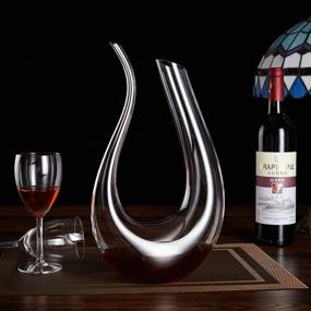 img 1 attached to 🍷 WBSEos Wine Decanter - Enhanced U-Shaped Design for Optimal Ventilation. Crafted from 100% Lead-Free Crystal Glass, Hand-Blown Red Wine Decanter/Carafe