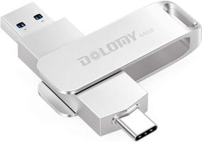 img 4 attached to 📱 Dolomy USB C Flash Drive 64GB - USB 3.1 to USB C Thumb Drive, 2-in-1 OTG, Durable Metal Type C Flash Drive for USB C Smartphones, Tablets, PCs, and Other USB C Devices