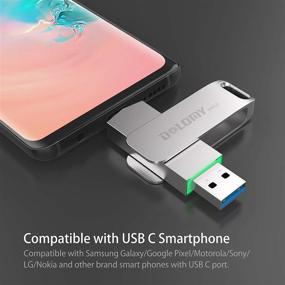 img 1 attached to 📱 Dolomy USB C Flash Drive 64GB - USB 3.1 to USB C Thumb Drive, 2-in-1 OTG, Durable Metal Type C Flash Drive for USB C Smartphones, Tablets, PCs, and Other USB C Devices