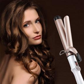 img 3 attached to 🔥 Professional 1.25 Inch Ceramic Coated Curling Iron: Instant Heat up to 450°F, 9 Heat Settings, LCD Display, for All Hair Types + Glove Included