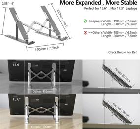 img 2 attached to 🖥️ Регулируемая портативная подставка для ноутбука KOOPAO: складная, удобная для путешествий, эргономичная алюминиевая подставка для охлаждения для MacBook Air Pro Dell HP Lenovo (9-17 дюймов)