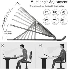 img 3 attached to 🖥️ Регулируемая портативная подставка для ноутбука KOOPAO: складная, удобная для путешествий, эргономичная алюминиевая подставка для охлаждения для MacBook Air Pro Dell HP Lenovo (9-17 дюймов)