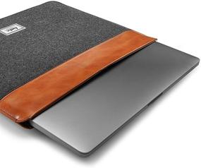 img 2 attached to 📦 tomtoc Ultra-Slim Laptop Sleeve for 13-inch MacBook Air M1/A2337 A2179 2018-2021 and MacBook Pro M1/A2338 A2251 2016-2021, Dell XPS 13, Surface Pro 8/X/7+/7/6/5 – Felt & PU Leather Accessory Case