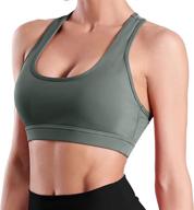 🏃 abrithy women's racerback sports bra with removable cups - perfect for running, fitness, yoga, and gym logo