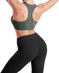 img 1 attached to 🏃 Abrithy Women's Racerback Sports Bra with Removable Cups - Perfect for Running, Fitness, Yoga, and Gym