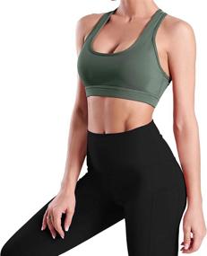 img 2 attached to 🏃 Abrithy Women's Racerback Sports Bra with Removable Cups - Perfect for Running, Fitness, Yoga, and Gym