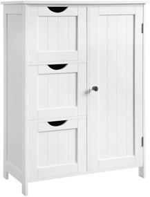 img 4 attached to VASAGLE Bathroom Storage Adjustable UBBC49WT Furniture and Accent Furniture