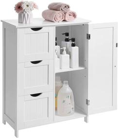 img 1 attached to VASAGLE Bathroom Storage Adjustable UBBC49WT Furniture and Accent Furniture
