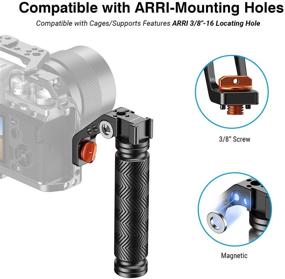 img 2 attached to 📷 Zoopper Multi-Purpose Top Handle Side Handle Grip: 3 Cold Shoe Mounts, Arri Locating Holes for Camera Hot Shoe & Cage