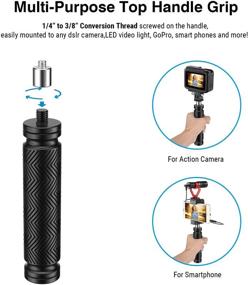 img 1 attached to 📷 Zoopper Multi-Purpose Top Handle Side Handle Grip: 3 Cold Shoe Mounts, Arri Locating Holes for Camera Hot Shoe & Cage