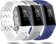 📲 силиконовый регулируемый ремешок для fitbit charge 4/charge 4 se/charge 3/charge 3 se - совместимые браслеты для женщин и мужчин, аксессуары для спортивных браслетов для носимых умных часов small charge 4. логотип