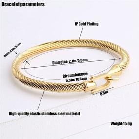 img 3 attached to 💎 Dorriss Buckle Bangle Cable Wire Bracelets - Fashionable Jewelry Gifts for Women, Best Friends, and Sisters