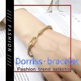 img 2 attached to 💎 Dorriss Buckle Bangle Cable Wire Bracelets - Fashionable Jewelry Gifts for Women, Best Friends, and Sisters