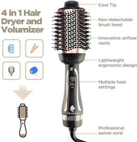 img 3 attached to 🌹 MiroPure Hot Air Brush: One-Step Hair Dryer & Volumizer for Straightening, Curling, and Salon-Quality Styling – Rose Gold