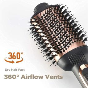 img 2 attached to 🌹 MiroPure Hot Air Brush: One-Step Hair Dryer & Volumizer for Straightening, Curling, and Salon-Quality Styling – Rose Gold