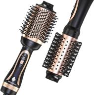 🌹 miropure hot air brush: one-step hair dryer & volumizer for straightening, curling, and salon-quality styling – rose gold logo