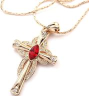 fc jory rose & rhodium plated cz cross pendant necklace - enhanced seo logo