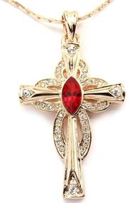 img 1 attached to FC Jory Rose & Rhodium Plated CZ Cross Pendant Necklace - Enhanced SEO