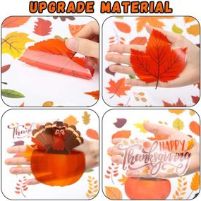 img 1 attached to 🍁 R HORSE 201-Piece Thanksgiving Window Clings - 10 Sheets of Fall Leaves Decal Stickers for Harvest Decorations - Happy Fall Ornaments with Maple Leafs, Sunflowers, and Pine Nuts