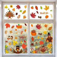 🍁 r horse 201-piece thanksgiving window clings - 10 sheets of fall leaves decal stickers for harvest decorations - happy fall ornaments with maple leafs, sunflowers, and pine nuts logo