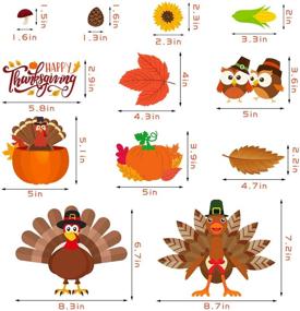 img 2 attached to 🍁 R HORSE 201-Piece Thanksgiving Window Clings - 10 Sheets of Fall Leaves Decal Stickers for Harvest Decorations - Happy Fall Ornaments with Maple Leafs, Sunflowers, and Pine Nuts