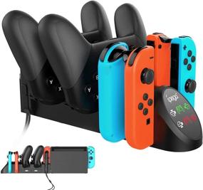 img 4 attached to 🕹️ FastSnail Charging Dock for Nintendo Switch Pro Controllers, Joy Cons & OLED Model Joycon - Multifunction Charger Stand with 2 USB 2.0 Plug and 2.0 Ports