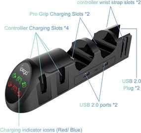img 2 attached to 🕹️ FastSnail Charging Dock for Nintendo Switch Pro Controllers, Joy Cons & OLED Model Joycon - Multifunction Charger Stand with 2 USB 2.0 Plug and 2.0 Ports