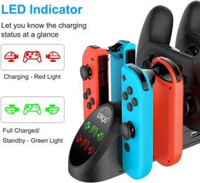 img 1 attached to 🕹️ FastSnail Charging Dock for Nintendo Switch Pro Controllers, Joy Cons & OLED Model Joycon - Multifunction Charger Stand with 2 USB 2.0 Plug and 2.0 Ports