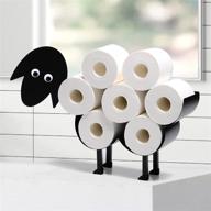 🐑 sheep toilet paper roll holder - wall mount or free standing metal bathroom tissue storage, 8 rolls - perfect gift for women, men, and kids logo