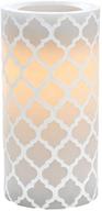 sterno home cgt11849gy carved quatrefoil 6-inch gray led flameless pillar candle with 5-hour timer логотип