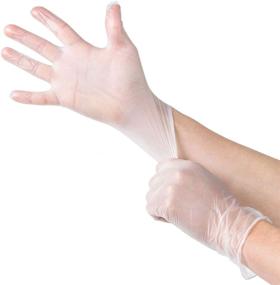 img 2 attached to 200 Non-Sterile Disposable Vinyl Gloves - Powdered, Easy Slip On/Off, Smooth Touch - Large Size (2x100 Pack) - Food Service Grade